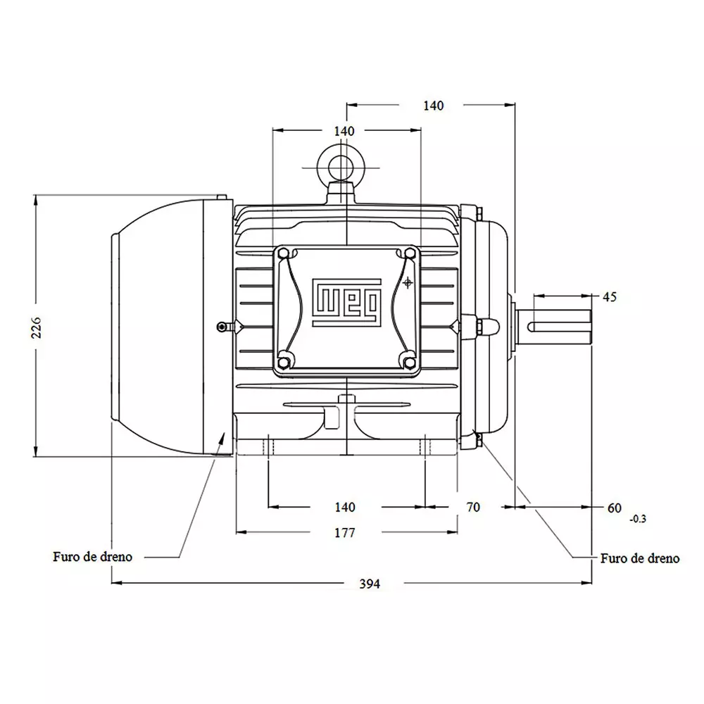 Motor Monofásico 7,5CV-02P W22 Rural IP55 220/440V Weg
